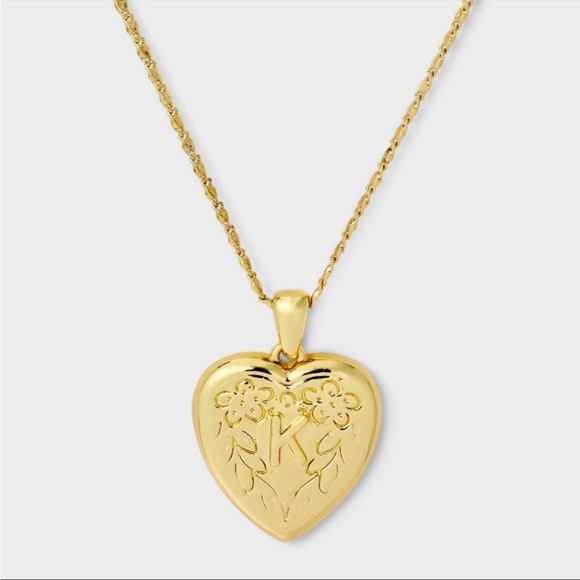 a new day Jewelry - 14k Gold Dipped Heart Letter “K” Pendant Necklace by A New Day